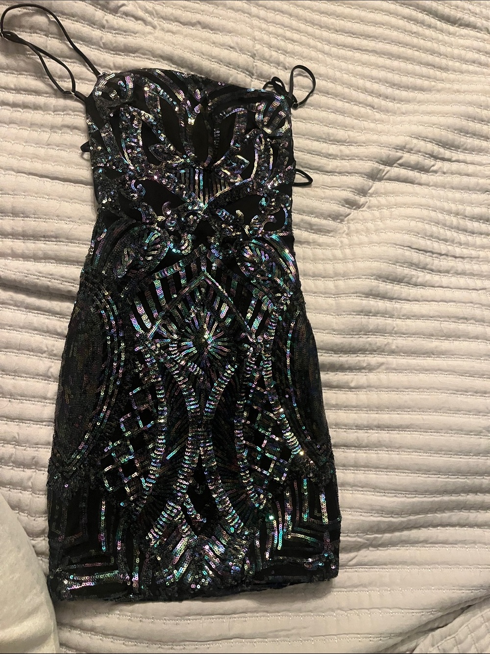 Lucy in the Sky Black Iridescent Sequin Mini Dress
